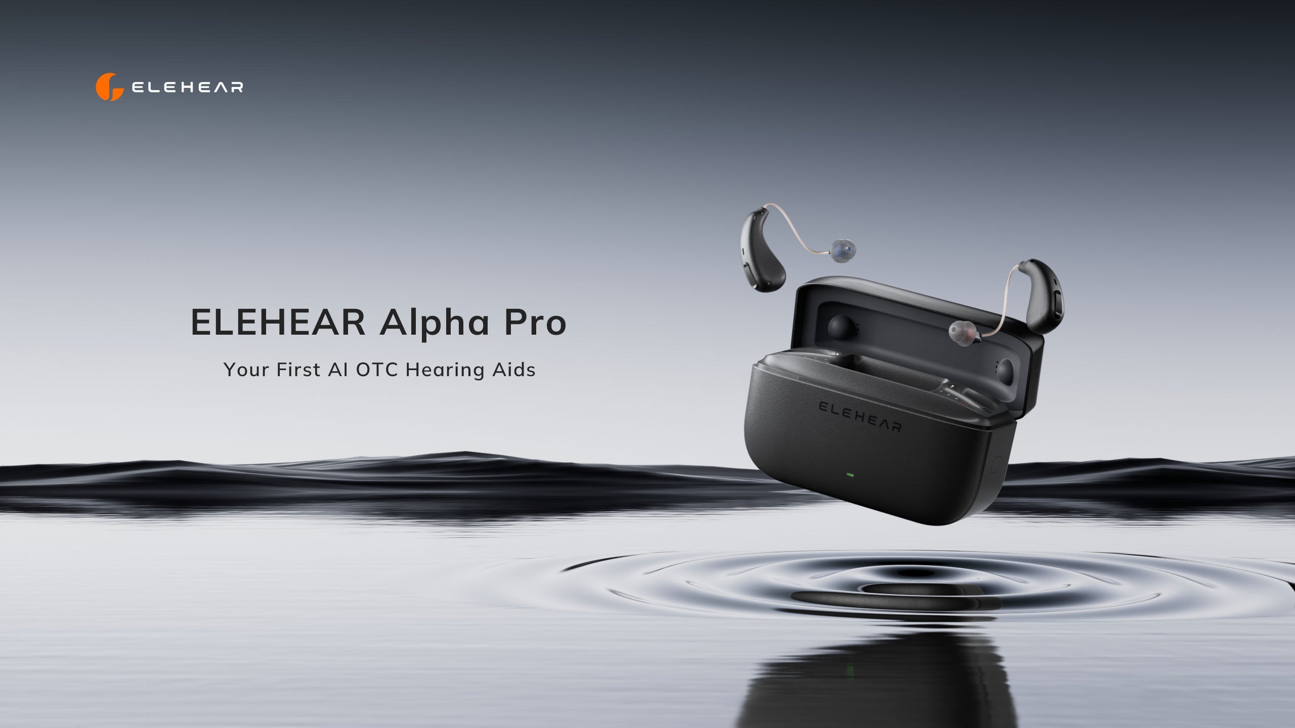 Meet ELEHEAR Alpha Pro, your first AI OTC hearing aids.
