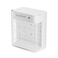 ELEHEAR Dry Box with clear lid and internal hearing aid slots