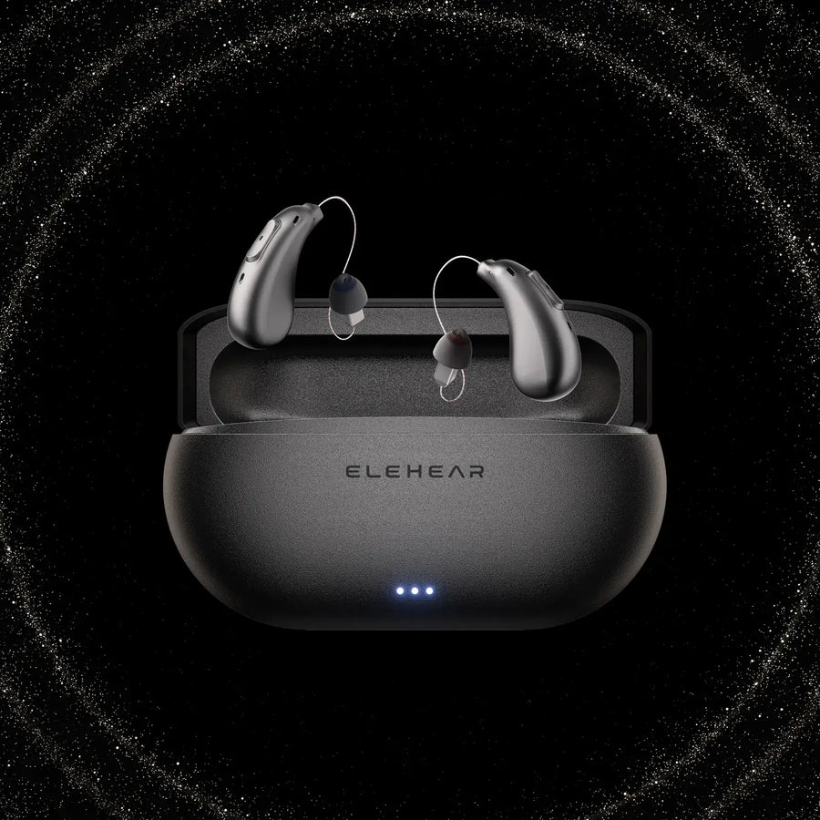 ELEHEAR Beyond Pro hearing aids with charging case