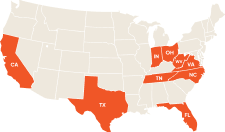 Currently available in 9 U.S states: